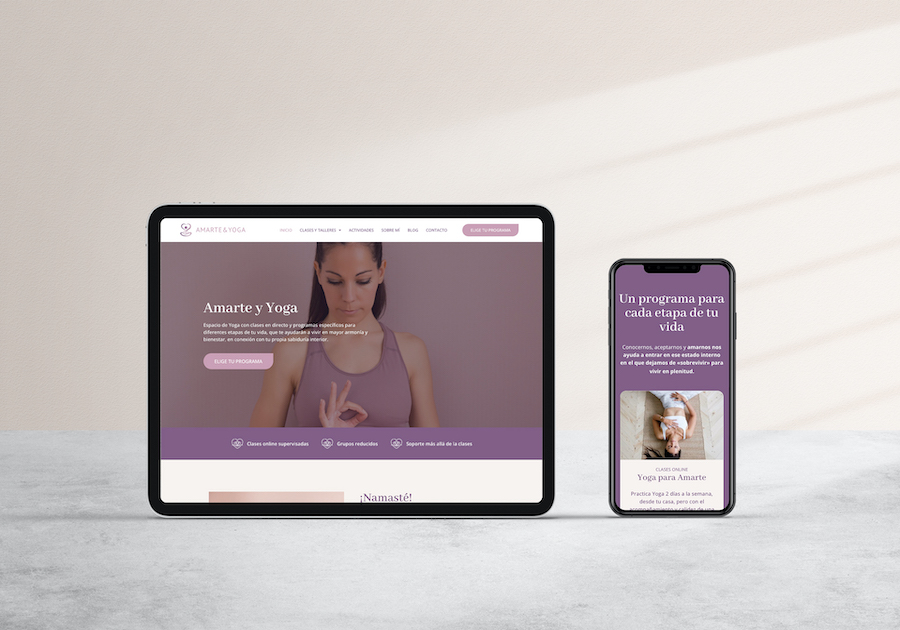 Diseño web Amarte y Yoga