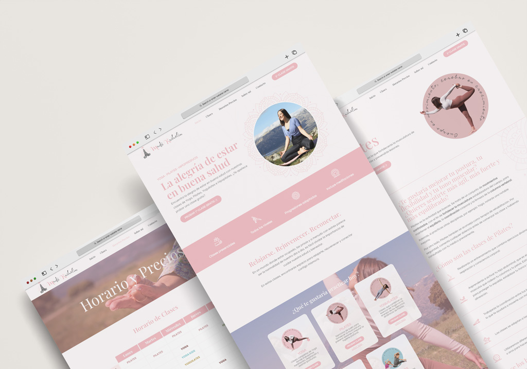 Detalle del diseño web de yoga