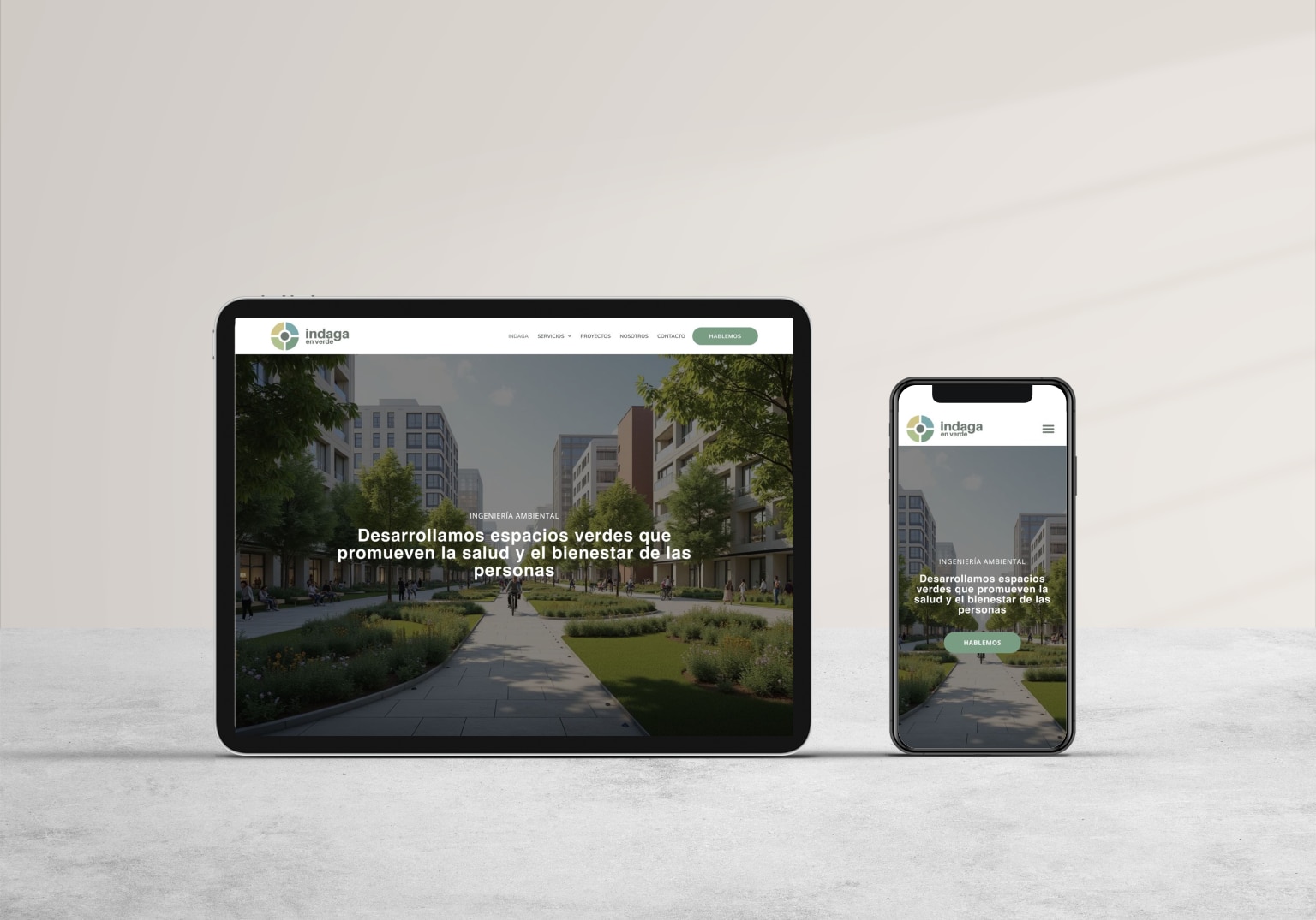 Diseño web Indaga en Verde