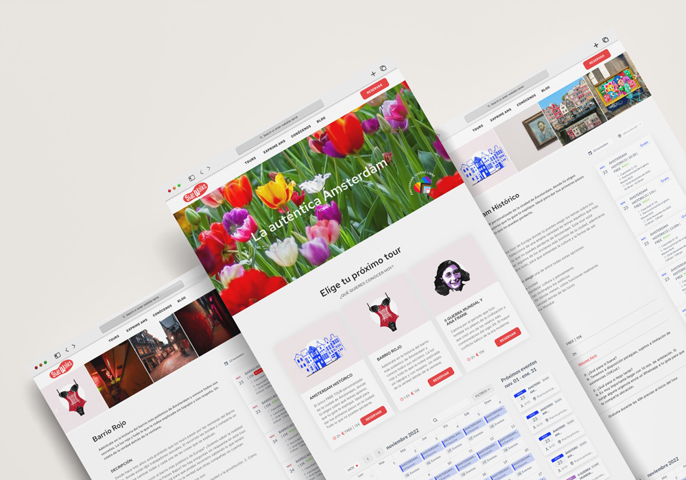 Detalle del diseño web de SideWalks Tours