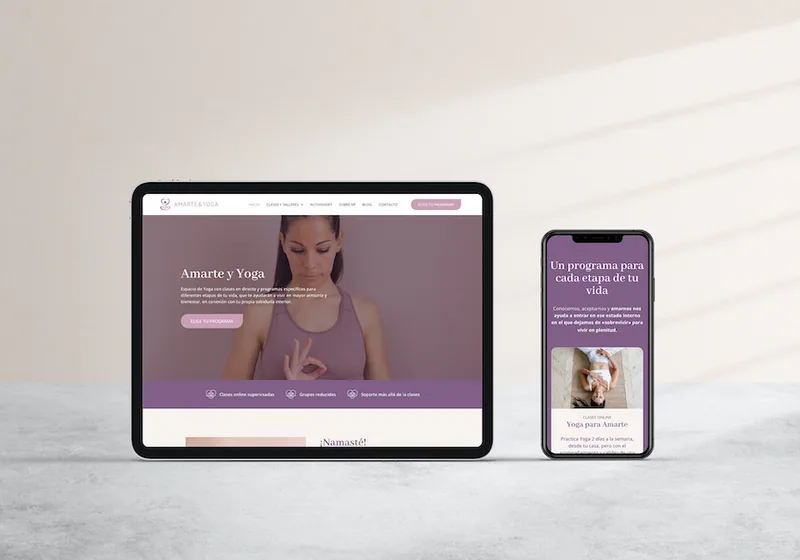 Diseño web Amarte y Yoga