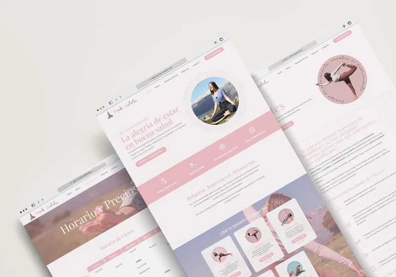 Detalle del diseño web de yoga