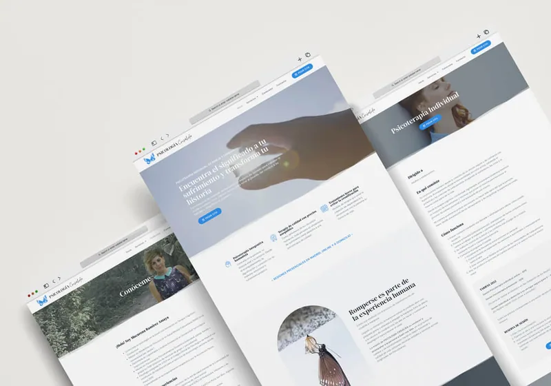 Detalle del diseño web de Psicología Crisálida