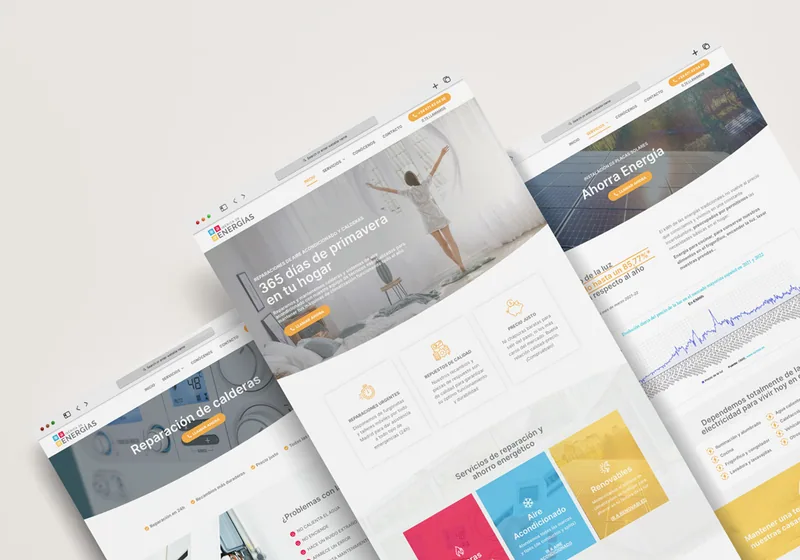 Detalle del diseño web de climatización
