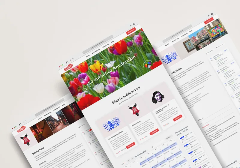 Detalle del diseño web de SideWalks Tours