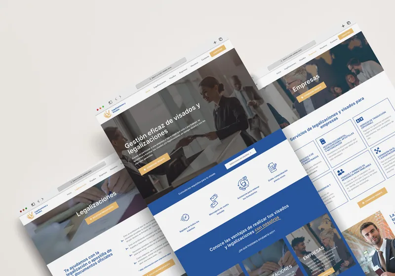 Detalle del diseño web de Legalizaciones y Visados